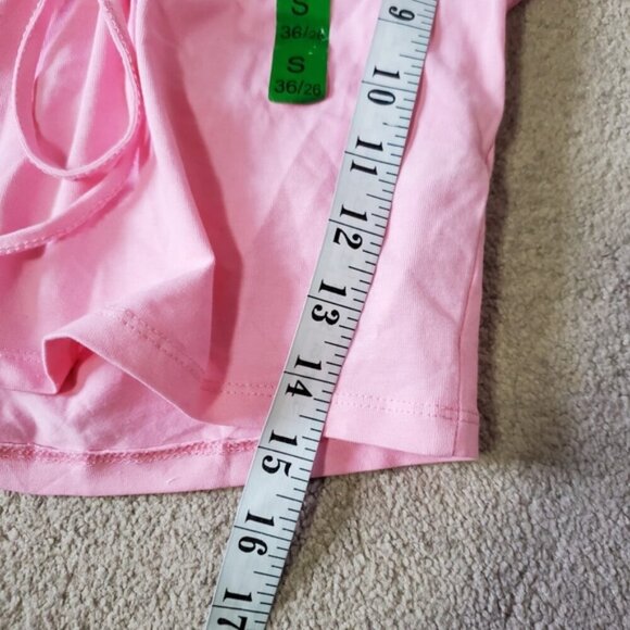 NWT Stradivarius Brat Girl Summer Y2K Barbiecore Long sleeve Crop Top S - Picture 8 of 9